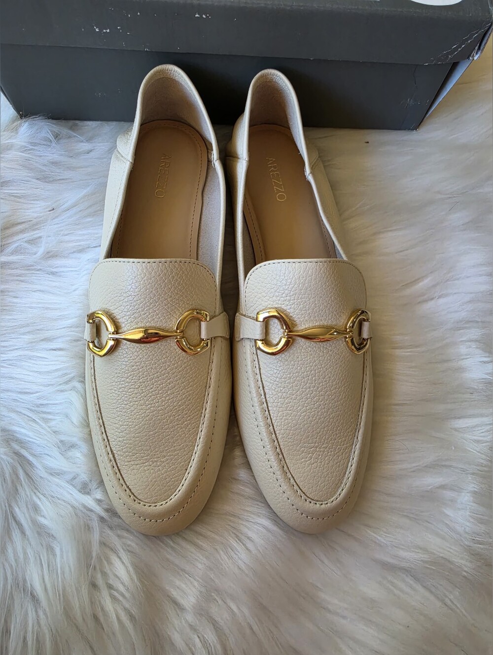 Arezzo Women's Emma Loafer - Panacota Leather, 7.5B